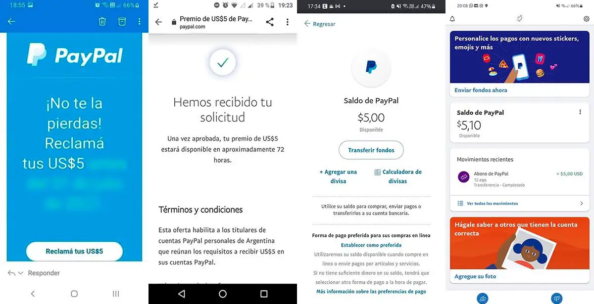 ¿Cómo recibir los 5 dólares gratis de PayPal