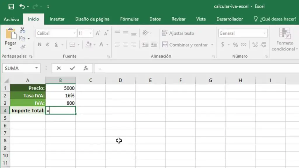 Formula Para Quitar El Iva En Excel - Printable Templates Free