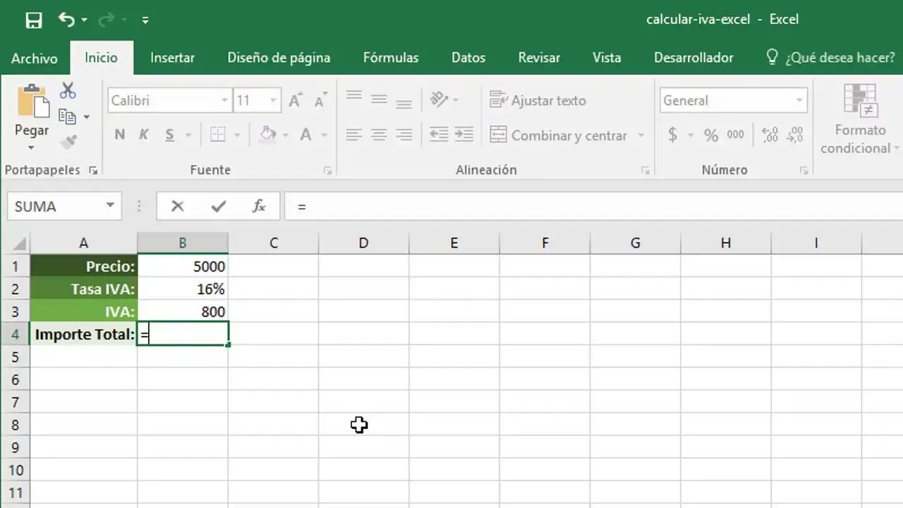 ¿Cuál es la fórmula para calcular el IVA?