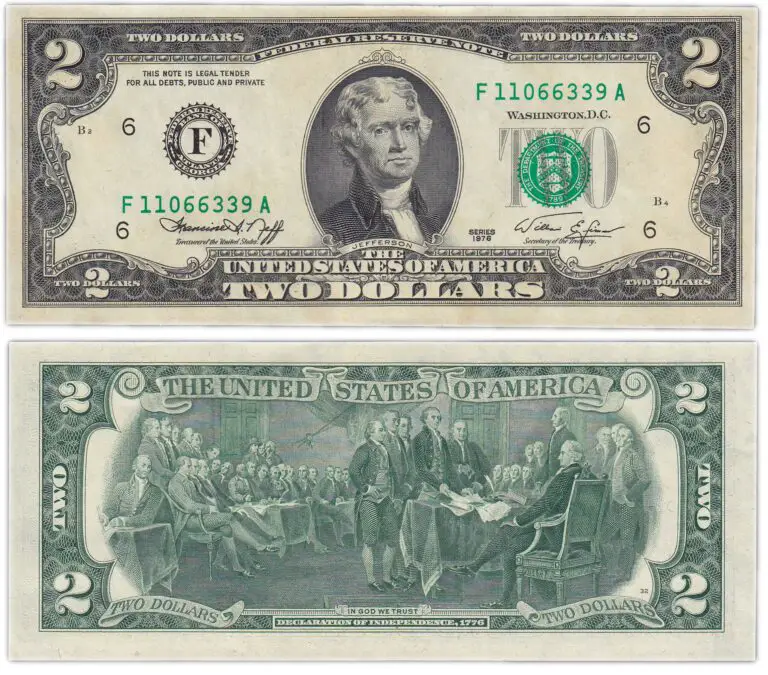 billete de 2 dólares 1976 cuanto vale